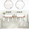Étagère de vasque murale acier et bois massif d'acacia 620227620227