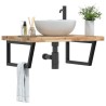 Étagère de vasque murale acier et bois massif d'acacia 620228620228