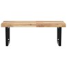 Étagère de vasque murale acier et bois massif d'acacia 620228620228