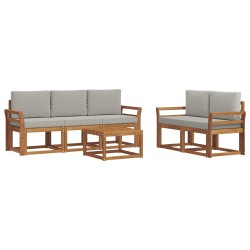 Ensemble de canapés d'extérieur 6 pcs Gris Naturel et Clair 620234620234