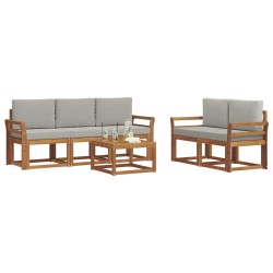Ensemble de canapés d'extérieur 6 pcs Gris Naturel et Clair 620234620234