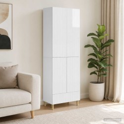 Ensemble de Meubles 2 pcs Blanc brillant 66 x 34,5 x 95 cm 620235620235