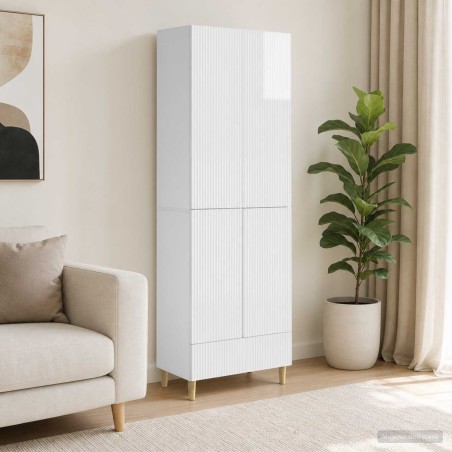 Ensemble de Meubles 2 pcs Blanc brillant 66 x 34,5 x 95 cm 620235620235