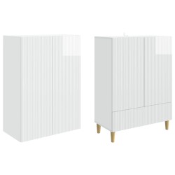 Ensemble de Meubles 2 pcs Blanc brillant 66 x 34,5 x 95 cm 620235620235
