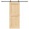 Porte coulissante NARVIK Naturel et noir 90 x 210 cm (213,5 cm) 620239620239