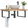 Étagère de vasque murale acier et bois massif d'acacia 620244620244