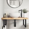 Étagère de vasque murale acier et bois massif d'acacia 620244620244