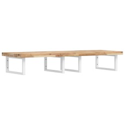 Étagère de vasque murale acier et bois massif d'acacia 620245620245