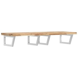 Étagère de vasque murale acier et bois massif d'acacia 620248620248