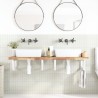 Étagère de vasque murale acier et bois massif d'acacia 620248620248