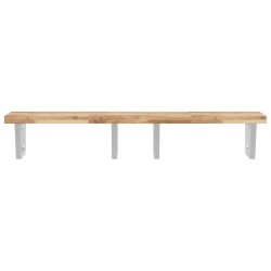 Étagère de vasque murale acier et bois massif d'acacia 620248620248