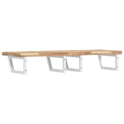 Étagère de vasque murale acier et bois massif d'acacia 620248620248