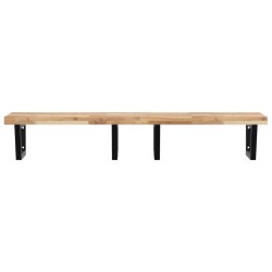 Étagère de vasque murale acier et bois massif d'acacia 620249620249