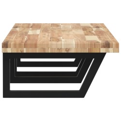 Étagère de vasque murale acier et bois massif d'acacia 620249620249