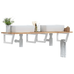 Étagère de vasque murale acier et bois massif d'acacia 620251620251