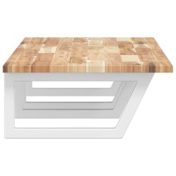 Étagère de vasque murale acier et bois massif d'acacia 620251620251
