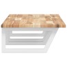 Étagère de vasque murale acier et bois massif d'acacia 620251620251