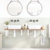 Étagère de vasque murale acier et bois massif d'acacia 620256620256