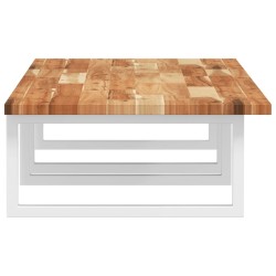 Étagère de vasque murale acier et bois massif d'acacia 620256620256