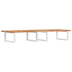 Étagère de vasque murale acier et bois massif d'acacia 620256620256