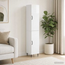 Ensemble de Meubles 2 pcs Blanc brillant 33 x 34,5 x 89,5 cm 620258620258