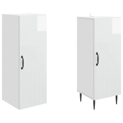 Ensemble de Meubles 2 pcs Blanc brillant 33 x 34,5 x 89,5 cm 620258620258