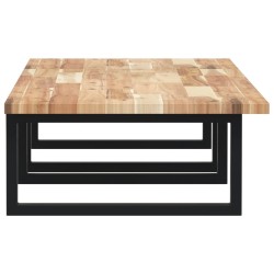 Étagère de vasque murale acier et bois massif d'acacia 620259620259