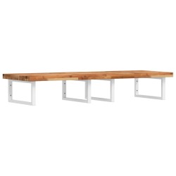 Étagère de vasque murale acier et bois massif d'acacia 620263620263