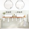 Étagère de vasque murale acier et bois massif d'acacia 620263620263
