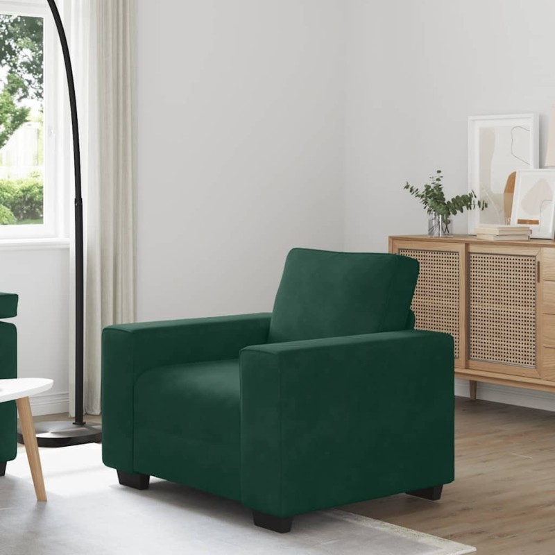Fauteuil canapé vert foncé 100x77x82 cm velours 620264620264