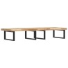 Étagère de vasque murale acier et bois massif d'acacia 620266620266