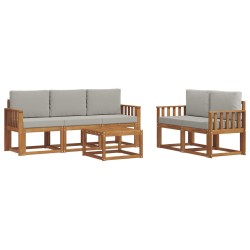 Ensemble de canapés d'extérieur 6 pcs Gris Naturel et Clair 620269620269