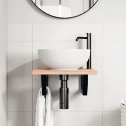 Étagère de vasque murale acier et bois de chêne massif 620272620272