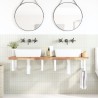 Étagère de vasque murale acier et bois massif d'acacia 620275620275