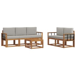 Ensemble de canapés d'extérieur 6 pcs Gris Naturel et Clair 620277620277
