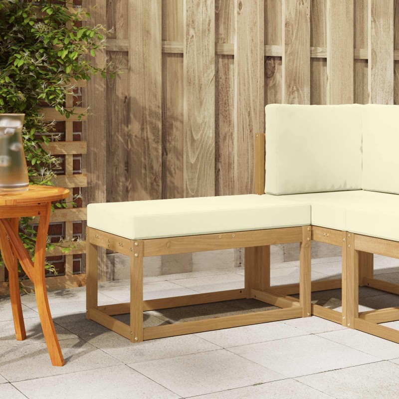 Banc de Jardin Blanc 80 x 43 x 45 cm Bois d'Acacia Massif 620283620283