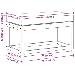 Banc de Jardin Blanc 80 x 43 x 45 cm Bois d'Acacia Massif 620283620283