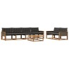 Ensemble de canapés d'extérieur 7 pcs Naturel et noir 620290620290