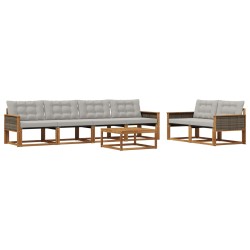 Ensemble de canapés d'extérieur 7 pcs Naturel et gris clair 620292620292