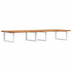 Étagère de vasque murale acier et bois massif d'acacia 620295620295