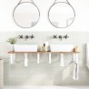 Étagère de vasque murale acier et bois massif d'acacia 620295620295