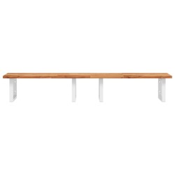 Étagère de vasque murale acier et bois massif d'acacia 620295620295