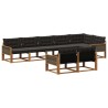 Ensemble de canapés d'extérieur 8 pcs Naturel et noir 620296620296