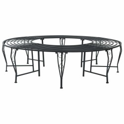 Banc d'Arbre 8-Nombre de places Ø 160 x 44 cm Acier Noir Rond 620297620297