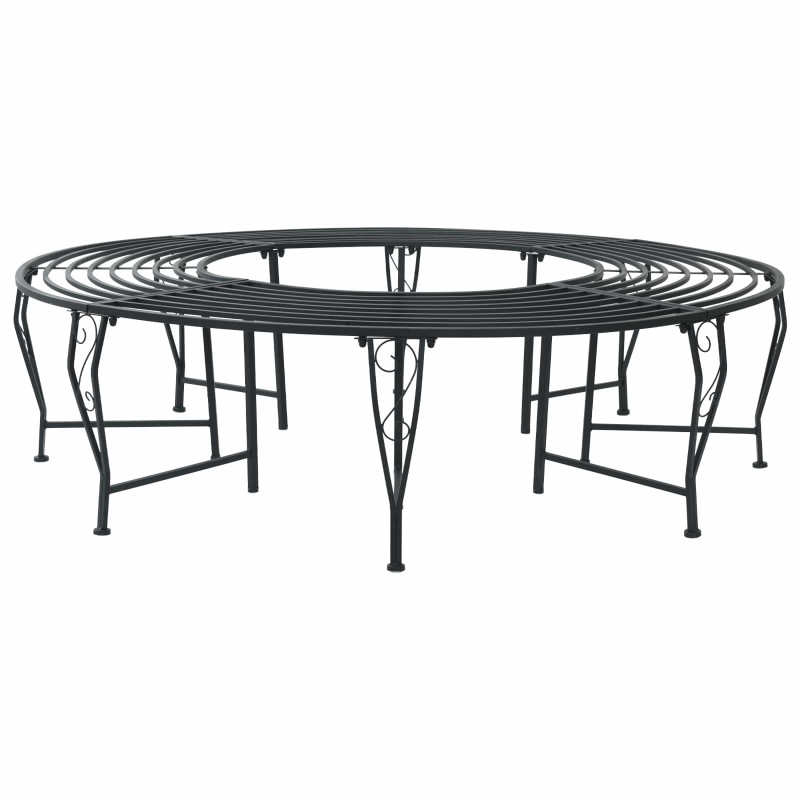 Banc d'Arbre 8-Nombre de places Ø 160 x 44 cm Acier Noir Rond 620297620297
