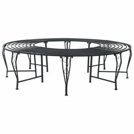 Banc d'Arbre 8-Nombre de places Ø 160 x 44 cm Acier Noir Rond 620297620297