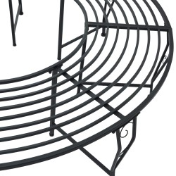 Banc d'Arbre 8-Nombre de places Ø 160 x 44 cm Acier Noir Rond 620297620297