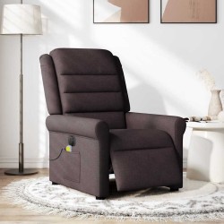 Fauteuil de massage inclinable électrique Marron foncé Tissu 620298620298
