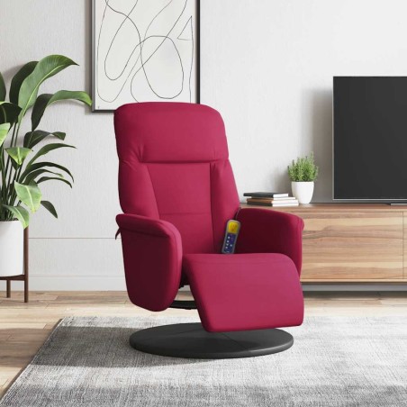 Fauteuil de massage inclinable avec repose-pied rouge bordeaux 620299620299