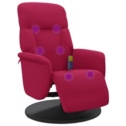 Fauteuil de massage inclinable avec repose-pied rouge bordeaux 620299620299